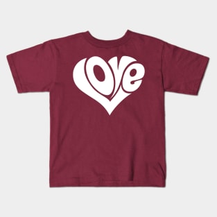 LOVE Word Art Heart Shape Kids T-Shirt